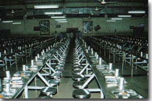The dining hall where thousands of devotees can sit and eat together. The meals are served here at highly subsidized rates.