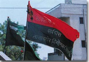 Flags atop Dwarkamai Masjid